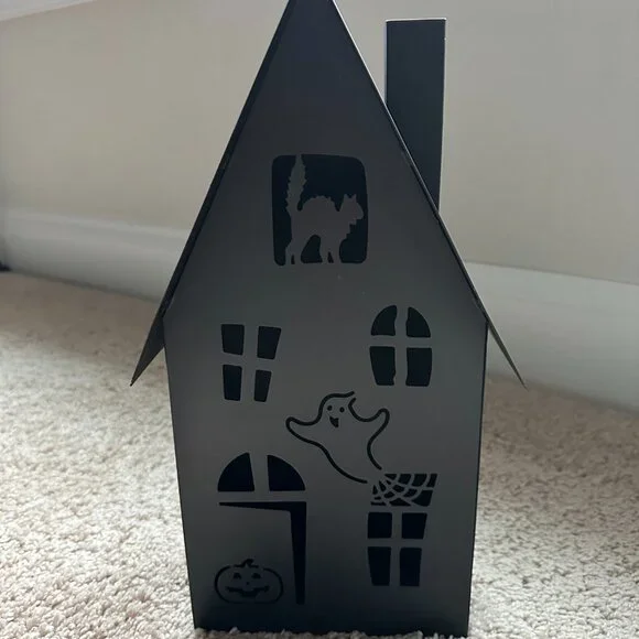 NWT Kirkland's Black Metal LED Haunted House Statue, 14 in. - Picture 2 of 5